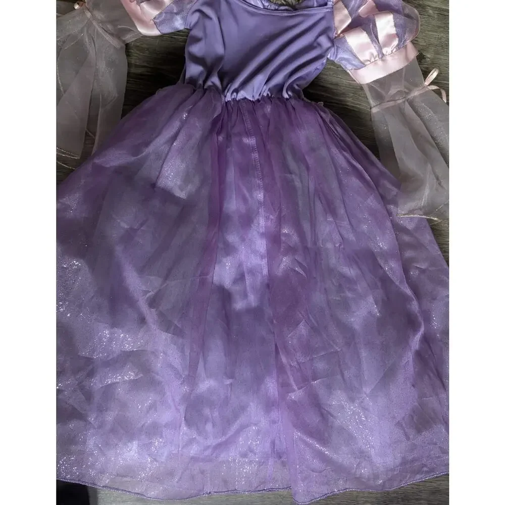Disney Rapunzel Princess Dress Halloween Costume Cosplay Pretend Play Size 5-6 - Picture 9 of 11